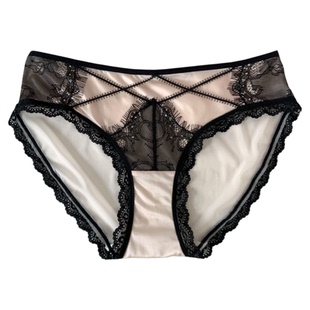 缎面网纱蕾丝性感火辣纯欲风丝滑内裤女中低腰包臀