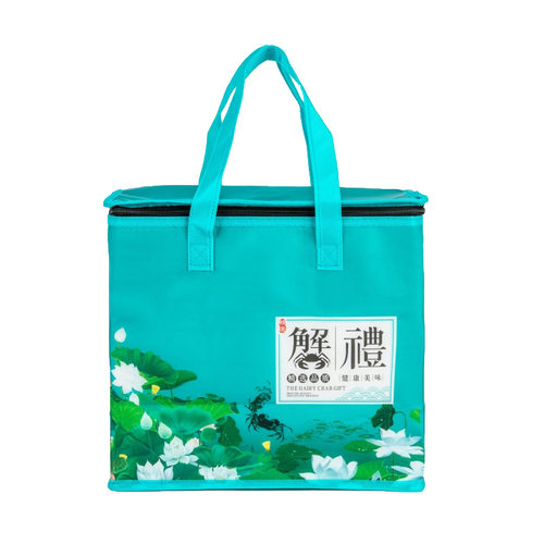 大闸蟹防水包装中号铝箔保温袋无纺布螃蟹保鲜袋手拎袋内含泡沫箱