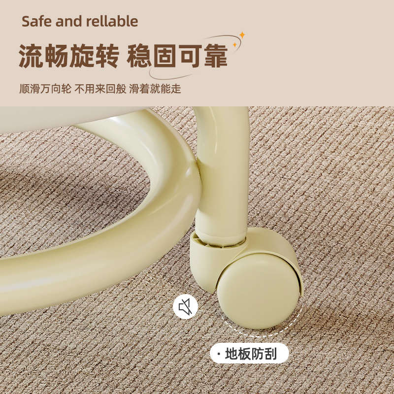 万向轮小凳子家用滑轮矮凳遛娃神器儿童带轮板凳沙发圆凳靠背椅子