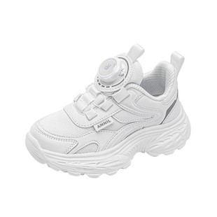 安奈儿女童运动鞋2026新款春秋季白色透气网面男童小白鞋儿童鞋子