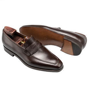 意大利Enzo Bonafe手工休闲皮鞋 Hand welted Penny loafer乐福鞋