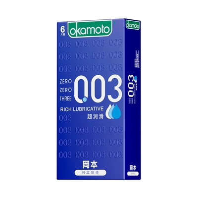 冈本003超薄润滑安全套避孕套6只