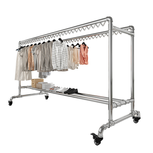 镀锌钢管家用晾衣架落地阳台挂衣室外户外简易双杆钢管晾衣晒被子