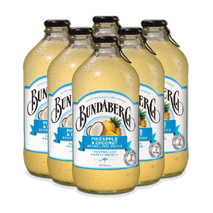 Bundaberg宾得宝澳洲进口菠萝椰子果汁汽水375ml*6气泡水含气饮料