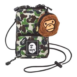 外星伴侣BAPE日本杂志附录新款迷彩手机零钱卡包单肩斜挎收纳包