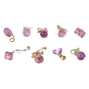 天然紫水晶散珠小滴溜配件吊坠手工串珠手链手串diy材料提溜配珠