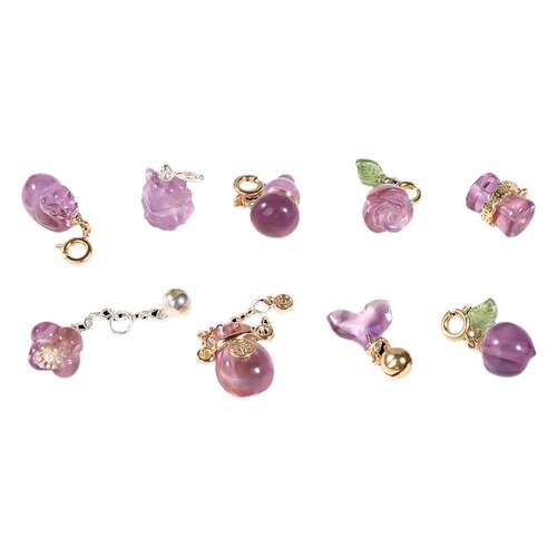 天然紫水晶散珠小滴溜配件吊坠手工串珠手链手串diy材料提溜配珠