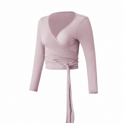 V领健身衣秋冬款普拉提运动长袖