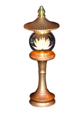 供灯莲花灯水晶供灯LED长明灯电子佛灯水晶财神观音佛前供奉宫灯