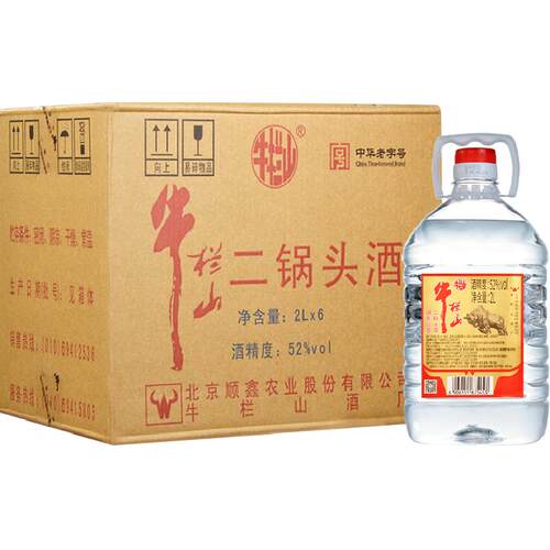 牛栏山二锅头52度2L桶 调香白酒2L*6桶清香型风格 特价桶整箱装