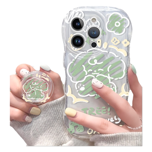 简约涂鸦小狗适用iphone14promax手机壳苹果13新款12防摔11气囊支架xsmax透明x硅胶8plus男女apple15p保护套