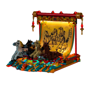 BrickBling适用乐高新春80119骏马鸿图积木灯饰配件LED灯动力马达