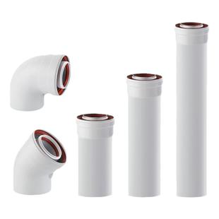 壁挂炉排烟管烟筒弯头烟囱采暖炉壁挂炉100*60标配铝加长节烟道管