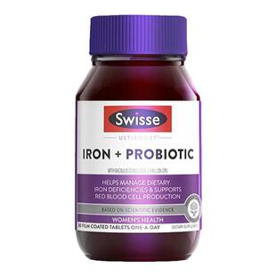 Swisse斯维诗补铁益生菌红润瓶孕妇女性补铁补气血30粒贫血正品