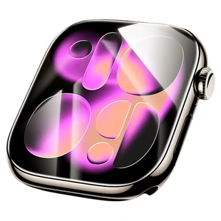 贝尊适用iwatch S11苹果手表保护膜S10无尘仓新款S9applewatch防爆3D钢化膜s8全屏幕覆盖series7软硬贴膜热弯