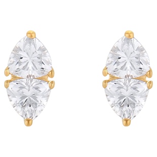 一撇一捺YPYN人造水晶耳钉9K金高级感超好看耳环小巧精致时尚饰品