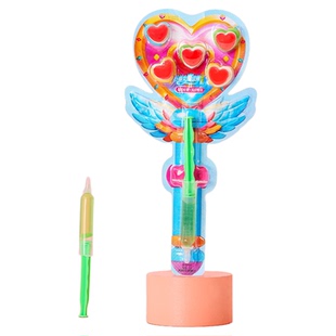 仙女魔法棒糖果可食用儿童创意针管果汁爱心型糖果六一小朋友糖果
