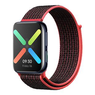 适用oppowatch2表带尼龙回环oppo智能SE手表带42彩虹编织46mm/41mm替换带watch3个性时尚潮透气防水防汗配件