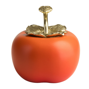 铜师傅《事事如意茶叶罐》客厅铜柿子摆件 家居装饰品 新年礼物