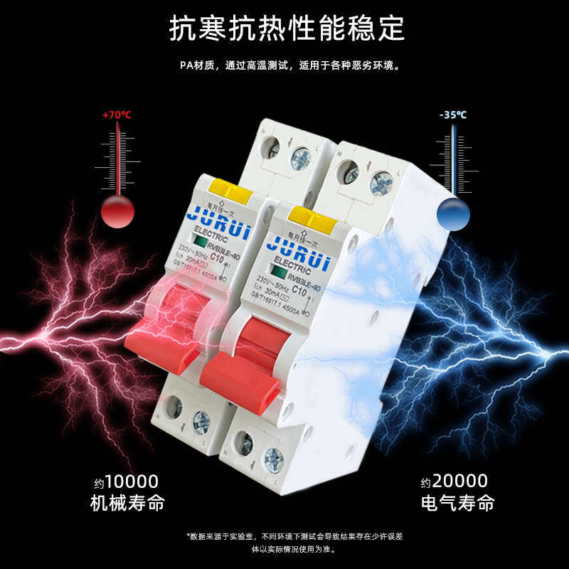 钜瑞漏电保护器RVB3LE双进双出占一位小体积省空间空气漏电开关器