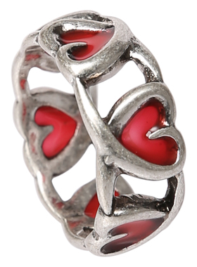 日系美少女爱心滴釉戒指