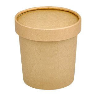 一次性纸杯粥杯外卖打包盒子加厚牛皮纸商用早餐豆浆八宝粥红豆沙