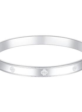 中国黄金四叶草万花筒手镯幸运草银手镯999银手镯送女友女神节