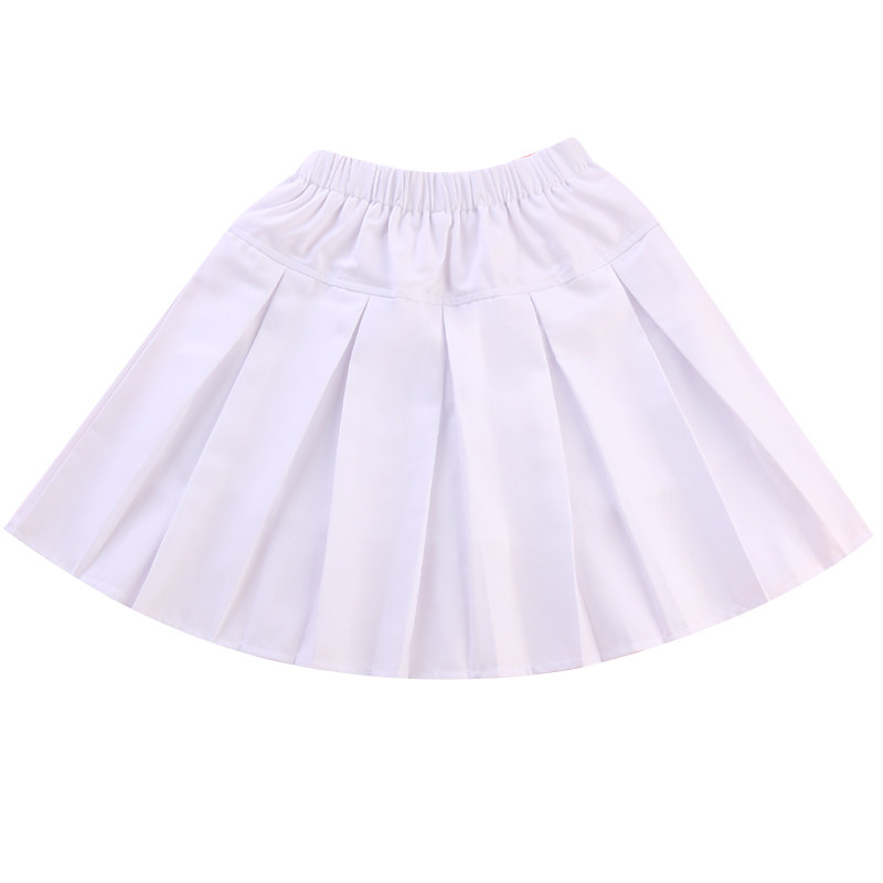 儿童百褶裙白色半身裙小学生百搭校服裙演出裙女童中小学生短裙子