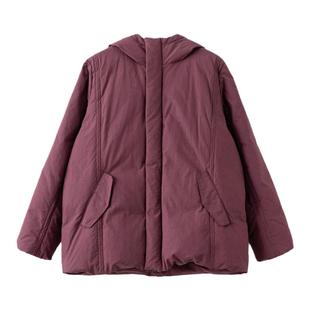梭家|定格的夕霞|匈牙利95可溯源白鹅绒西梅紫连帽中性短款羽绒服