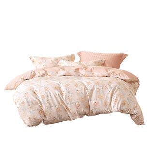 水星家纺全棉被套单件100%纯棉花卉印花被子罩家用单双人床上用品