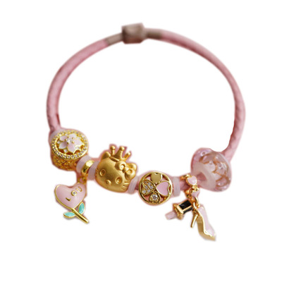 皇冠凯蒂猫转运珠可穿3D黄金琉璃