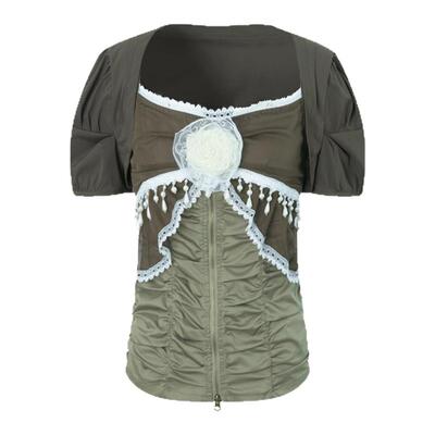 雪纺蕾丝重工弹力修身吊带衬衣