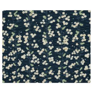 日本进口全棉布料hokkoh60支纯棉盐缩服装面料上衣裙子布点墨枝头