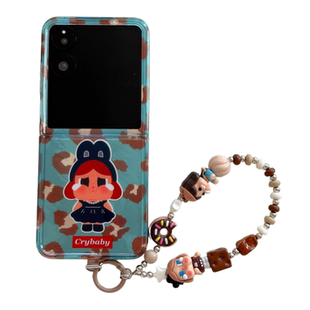 适用折叠屏华为Purax软壳小米MixFlip手机壳荣耀MagicVFlip三星zflip7豹纹FE哭娃6华为pocket2手链绳W25flip4