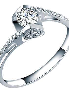 莫桑石天使之吻微镶戒指