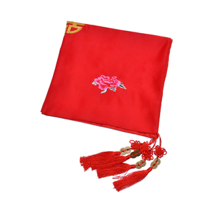 红盖头结婚中式半透明秀禾新娘婚礼结婚复古刺绣蕾丝喜帕红色头纱