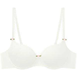 好奇小姐无痕内衣女大胸显小胸不空杯超薄防下垂舒适文胸罩套装白