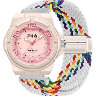 适用FILA斐乐6730男女生初高中手表带男女款磁吸编织替换透气腕带