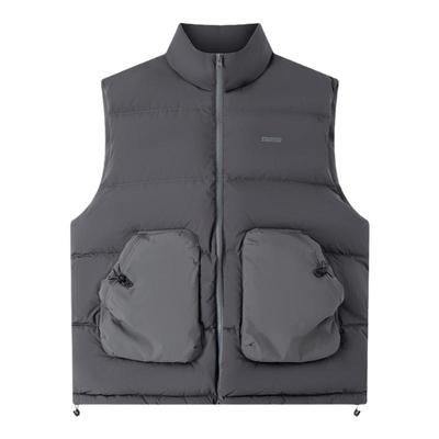 STARTER羽绒服秋冬款白鸭绒保暖休闲运动深灰色无袖马甲外套上衣