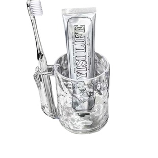 冰川纹漱口杯家用女刷牙洗漱杯牙杯口杯牙缸大容量透明牙刷架杯子