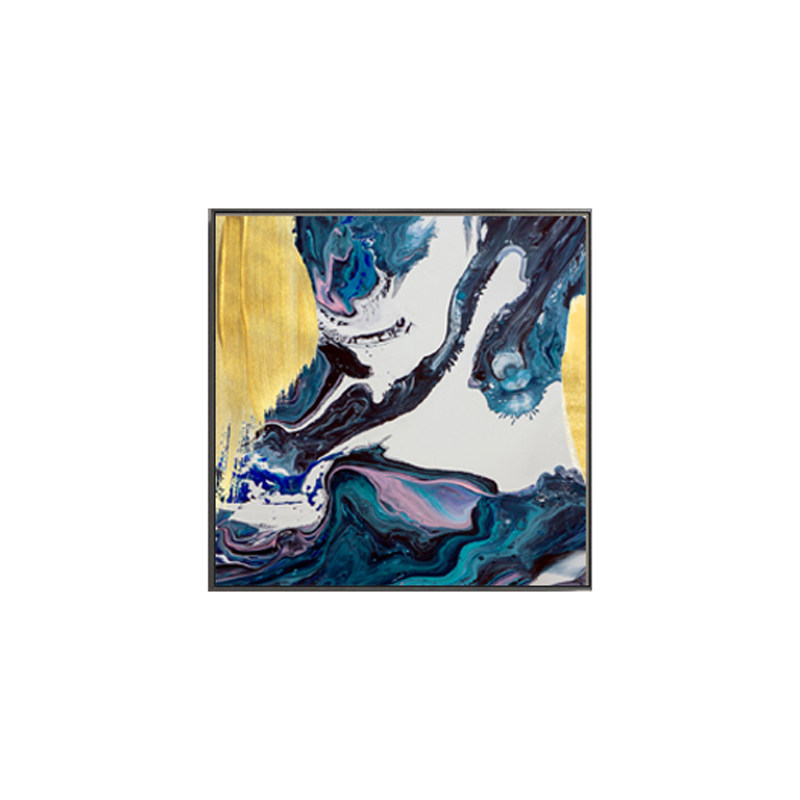 镜面金属个性风抽象蓝色装饰画