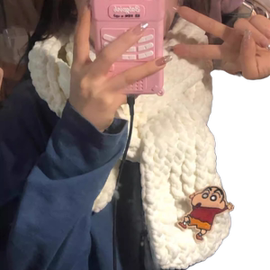 蜡笔小新围巾毛线手工编织diy材