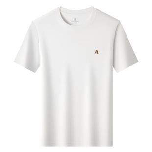 [100%丝光棉/液氨科技]梦特娇夏季男士T恤短袖圆领纯棉抑菌体恤J