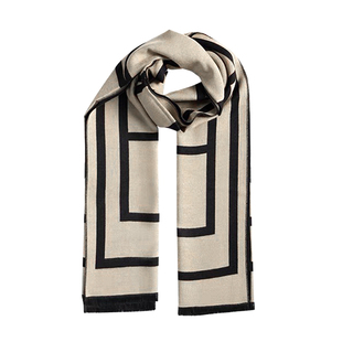 YL Gentlewoman双面仿羊绒T*me字母大围巾秋冬百搭保暖长款披肩女