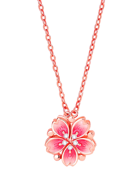 925纯银桃花项链女款轻奢小众