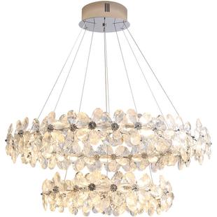 2025新款主卧室吊灯法式奶油风温馨浪漫花朵高级感客厅吊灯水晶灯