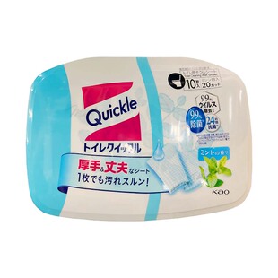 日本进口花王马桶坐便器用清洁去污除臭湿纸巾可厕冲10枚入薄荷香