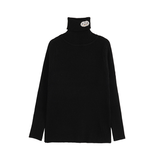 砚台家男童黑色高领打底毛衣2025冬装男宝宝童装衣服儿童上衣内搭