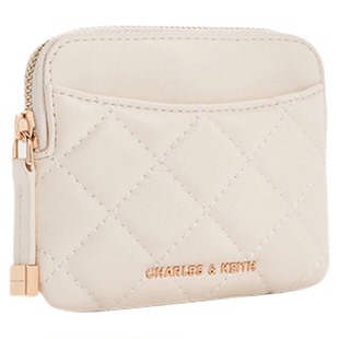CHARLES&KEITH夏季穿搭CK6-50681238菱格纹迷你零钱包卡包手拿包