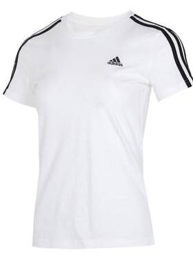 阿迪达斯修身T恤女正品2026夏季新款三条杠半袖衫Adidas运动短袖